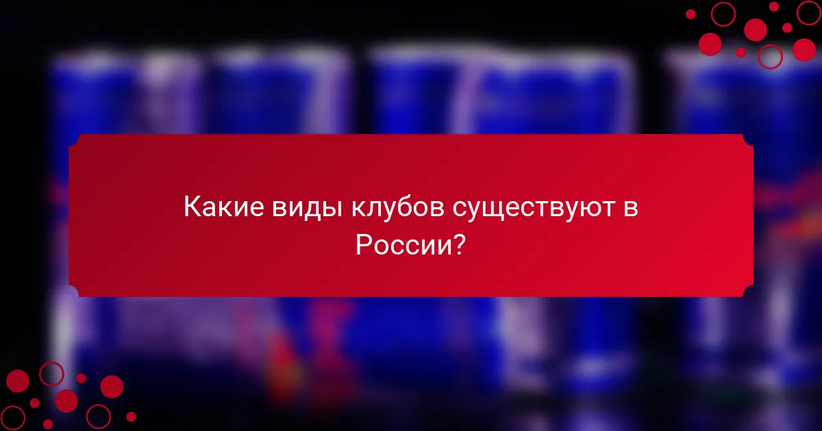 Какие виды клубов существуют в России?